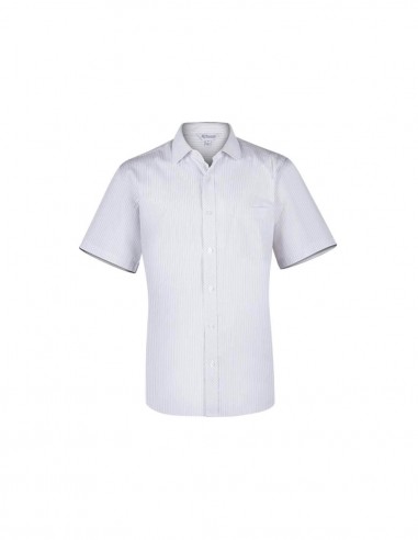 AU-1906S - Mens Bayview Wide Stripe Short Sleeve Shirt - Aussie Pacific - Corporates