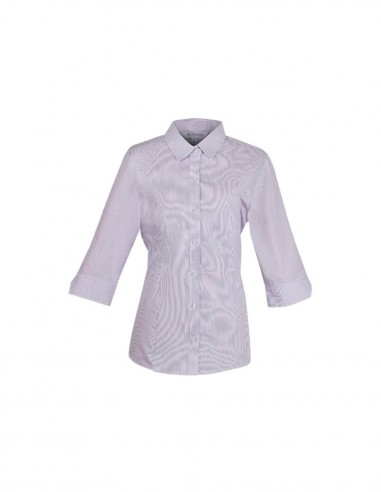 AU-2900T - Ladies Henley Striped 3/4 Sleeve Shirt - Aussie Pacific - Corporates