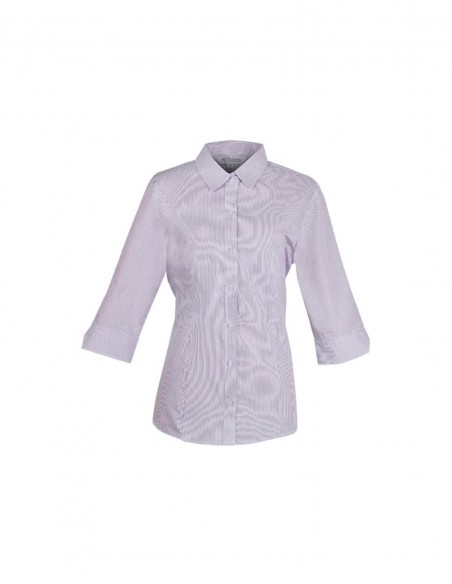 AU-2900T - Ladies Henley Striped 3/4 Sleeve Shirt - Aussie Pacific - Corporates