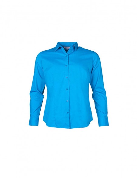 AU-2903L - Ladies Mosman Stretch Long Sleeve Shirt - Aussie Pacific - Corporates