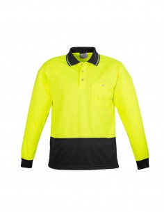 SY-ZH232 - Unisex Hi Vis Basic Spliced L/S Polo - Syzmik - Work Wear 2