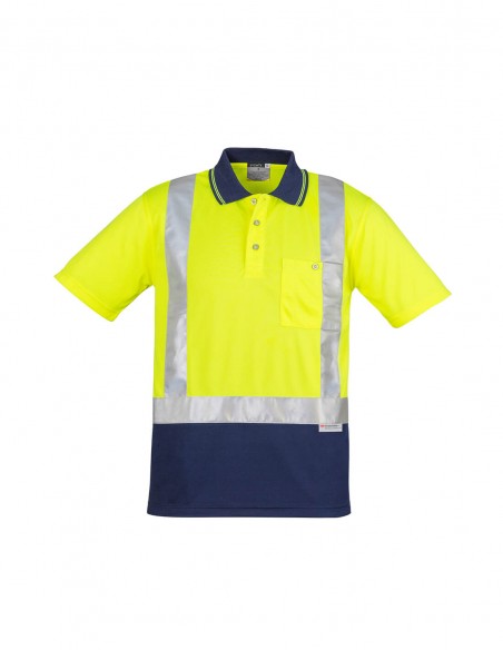 SY-ZH233 - Mens Hi Vis Spliced S/S Polo - Shoulder Taped - Syzmik - Work Wear