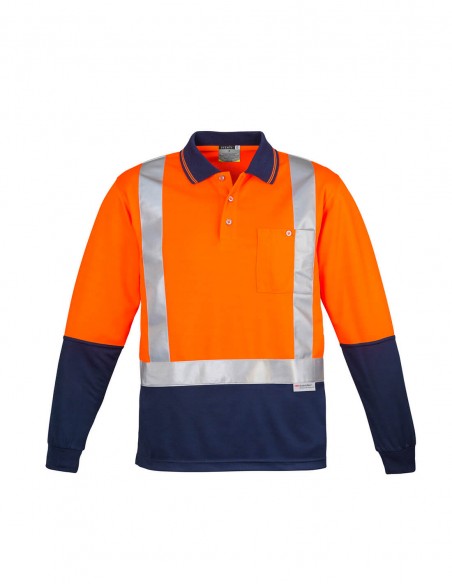 SY-ZH234 - Mens Hi Vis Spliced L/S Polo - Shoulder Taped - Syzmik - Work Wear