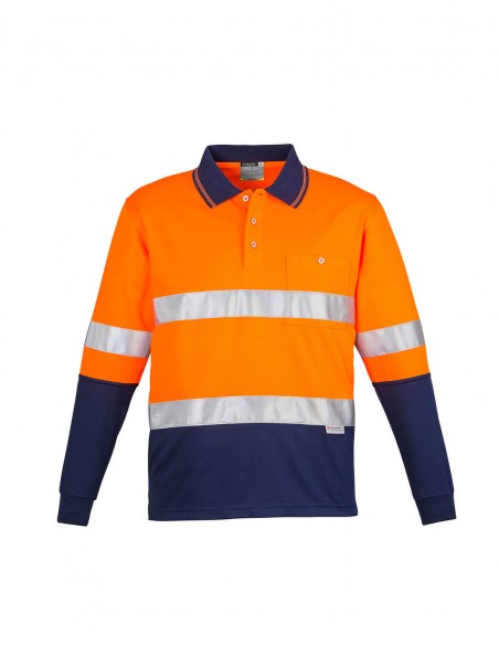 SY-ZH235 - Mens Hi Vis Spliced L/S Polo - Hoop Taped - Syzmik - Work Wear