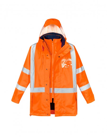 SY-ZJ616 - Mens TTMC-W17 Hi Vis X Back 4 In 1 Waterproof Jacket - Syzmik - Work Wear