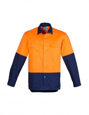 SY-ZW122 - Mens Hi Vis Spliced Industrial L/S Shirt - Syzmik - Work Wear