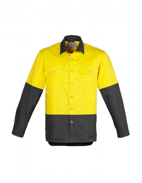 SY-ZW122 - Mens Hi Vis Spliced Industrial L/S Shirt - Syzmik - Work Wear