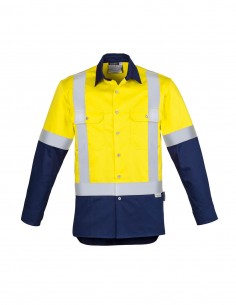 SY-ZW124 - Mens Hi Vis Spliced Industrial L/S Shirt - Shoulder Taped - Syzmik - Work Wear 2