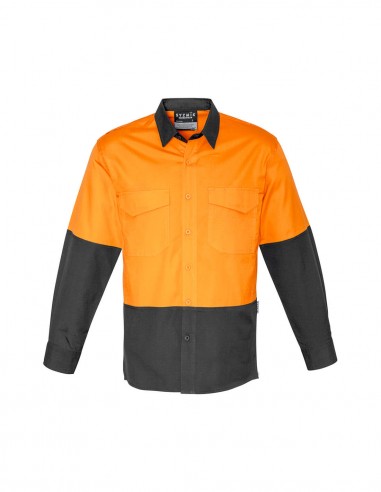 SY-ZW128 - Mens Rugged Cooling Hi Vis Spliced L/S Shirt - Syzmik - Work Wear