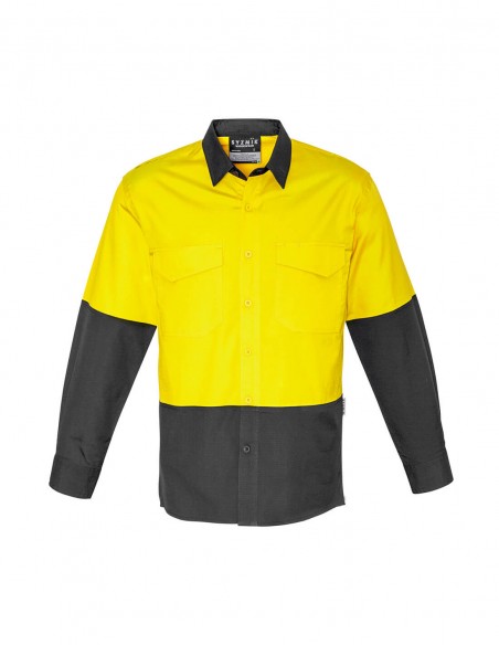 SY-ZW128 - Mens Rugged Cooling Hi Vis Spliced L/S Shirt - Syzmik - Work Wear