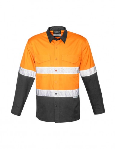 SY-ZW129 - Mens Rugged Cooling Taped Hi Vis Spliced L/S Shirt - Syzmik - Work Wear