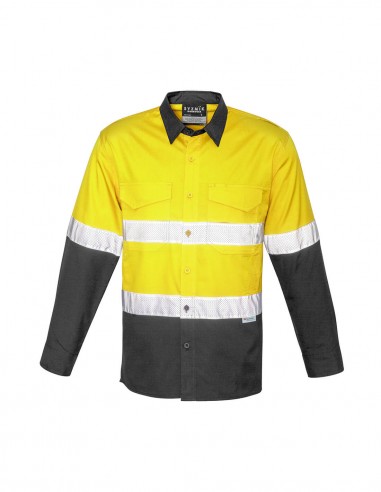 SY-ZW129 - Mens Rugged Cooling Taped Hi Vis Spliced L/S Shirt - Syzmik - Work Wear