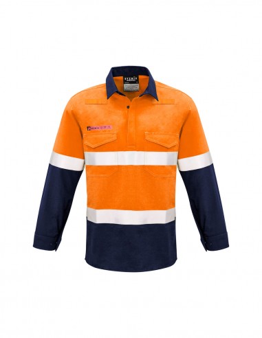 SY-ZW133 - Mens Closed Front Hoop Taped Spliced Shirt - Syzmik - Work Wear