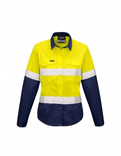 SY-ZW720 - Womens Rugged Cooling Taped Hi Vis Spliced L/S Shirt - Syzmik - Work Wear 2