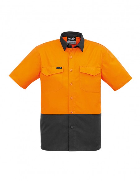 SY-ZW815 - Mens Rugged Cooling Hi Vis Spliced S/S Shirt - Syzmik - Work Wear