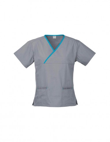 BC-H10722 - Contrast Ladies Crossover Scrubs Top - Biz Collection - Corporates