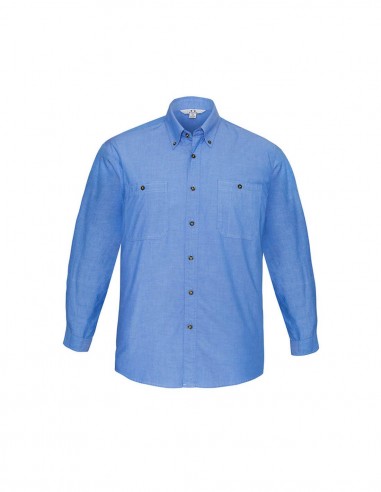 BC-SH112 - Wrinkle Free Chambray Mens L/S Shirt - Biz Collection - Corporates